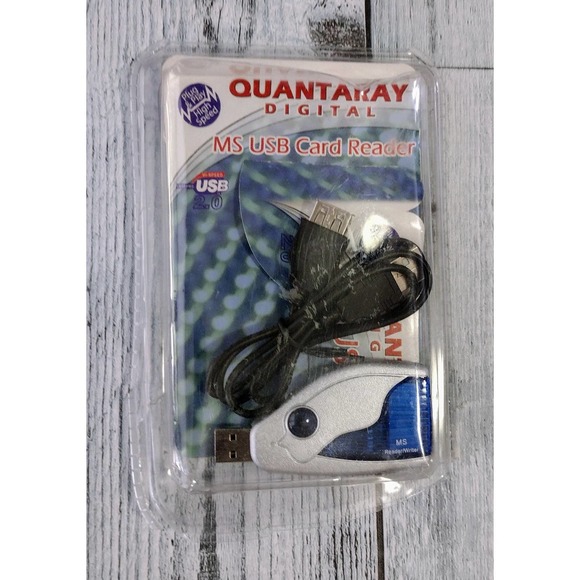 Quantaray Digital MS USB Card Reader w/ Extension Cable! Open Box!